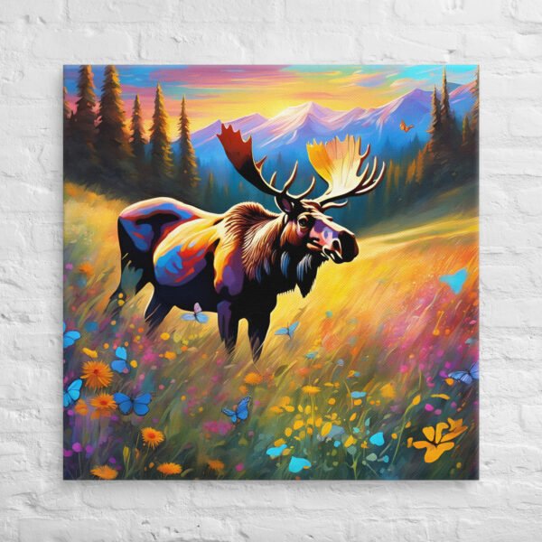 Moose Wall Art Print Canadian Rockies Meadow