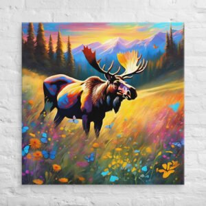 Moose Wall Art Print Canadian Rockies