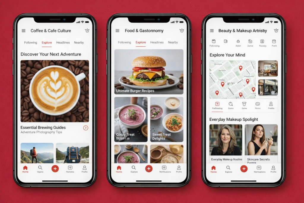RedNote app interface showing content discovery for brand awareness